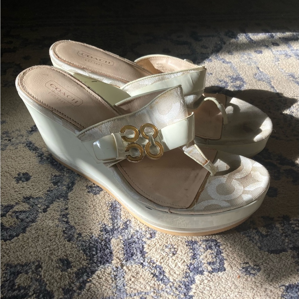 🤍Vintage Y2K Coach Wedge Platform Sandals🤍